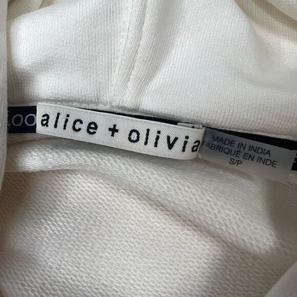 Alice + Olivia Pocket Hoodie Pullover Ivory Multicolor Small - Picture 11 of 16